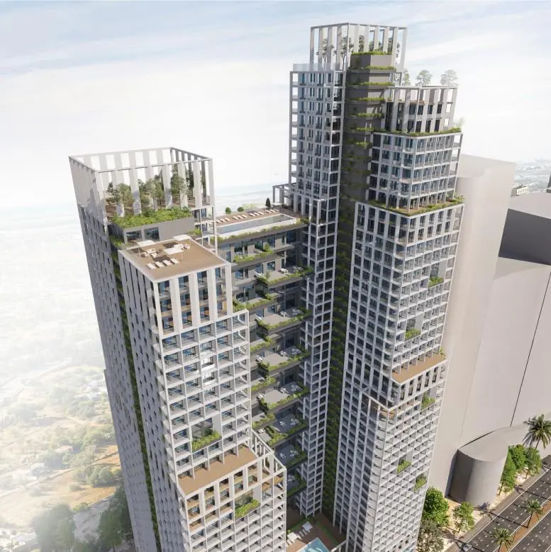 Mawjan Tower Ajman Corniche top view